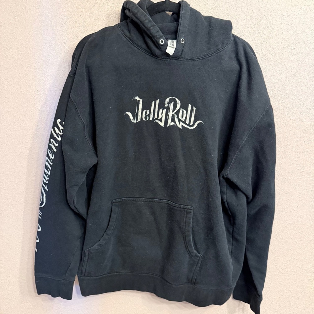 Jelly Roll Nashville Tennessee 615 Black Hoodie Concert‎ Merch Mens Large